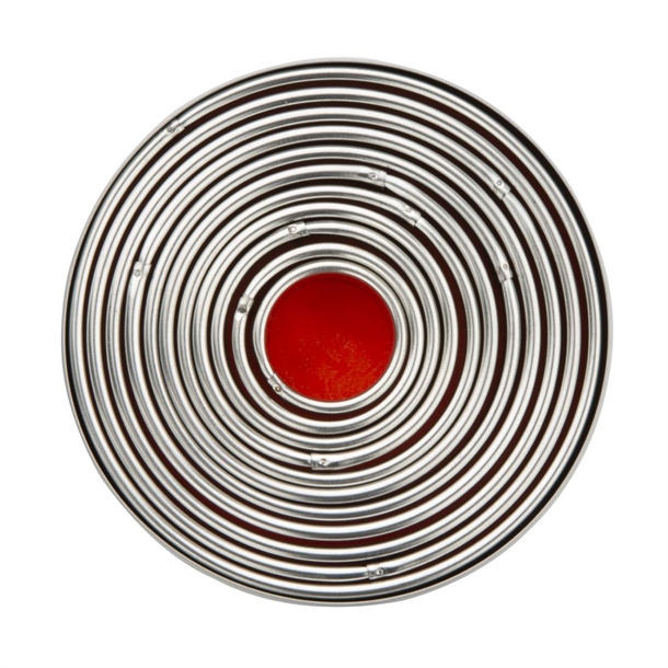 Vogue Round Plain Pastry Cutter Set (11 Pack)