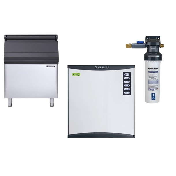 Scotsman 199kg Output Half Dice Ice Maker with 178kg Bin & Water Filter Scotsman 199kg Output Half Dice Ice Maker with 178kg Bin & Water Filter