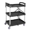 Vogue 3 Tier PP Folding Trolley Black Small Vogue 3 Tier PP Folding Trolley Black Small