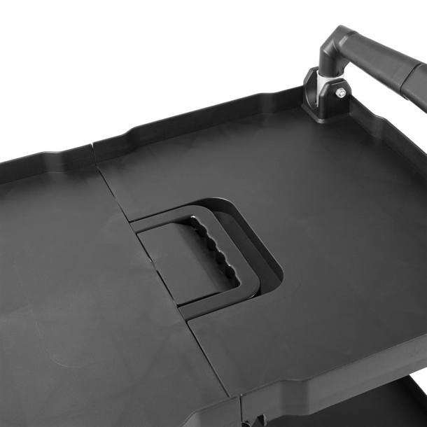 Vogue 3 Tier PP Folding Trolley Black Small Vogue 3 Tier PP Folding Trolley Black Small