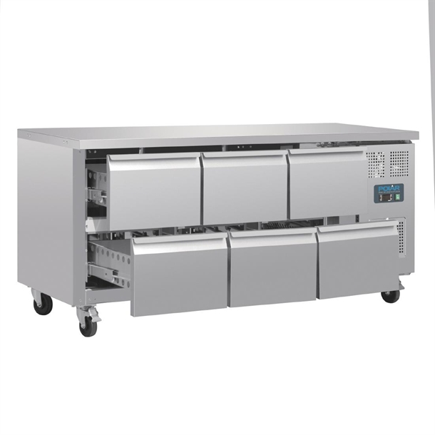 Polar U-Series Six Drawer Gastronorm Counter Fridge Polar U-Series Six Drawer Gastronorm Counter Fridge