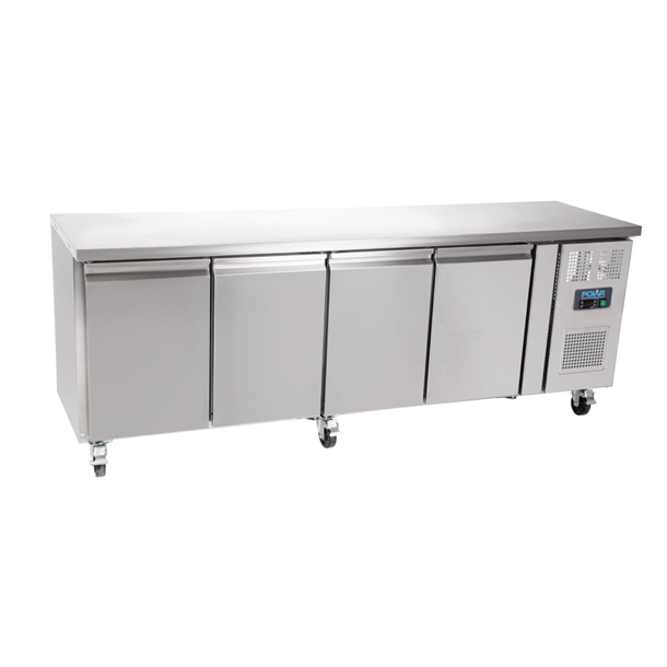 Polar U-Series Slimline Four Door Counter Fridge 449Ltr