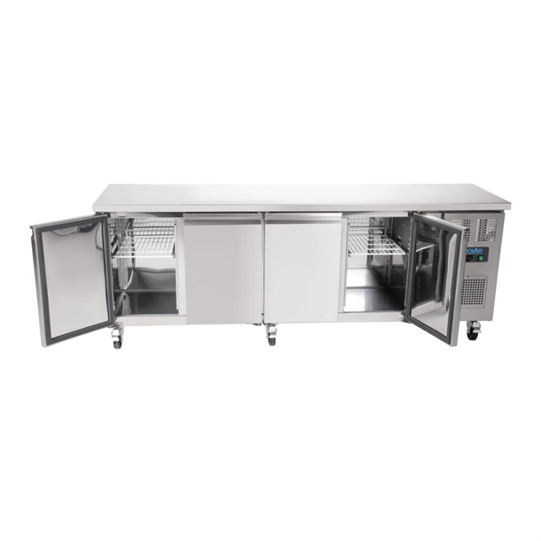 Polar U-Series Slimline Four Door Counter Fridge 449Ltr