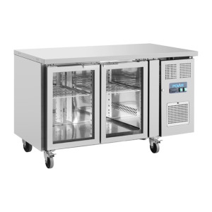Polar U-Series 2 Door Counter Fridge with Glass Doors 205Ltr