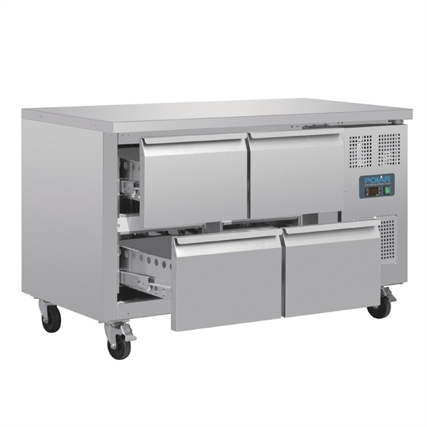 Polar U-Series Four Drawer Gastronorm Counter Fridge Polar U-Series Four Drawer Gastronorm Counter Fridge