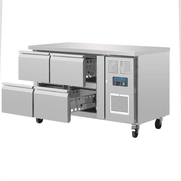 Polar U-Series Four Drawer Gastronorm Counter Fridge Polar U-Series Four Drawer Gastronorm Counter Fridge