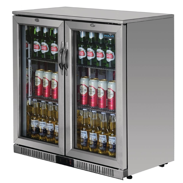 Polar G-Series Back Bar Cooler with Hinged Doors Stainless Steel 208Ltr