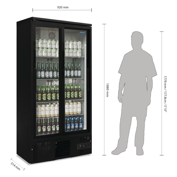 Polar G-Series Upright Back Bar Cooler with Sliding Doors 490Ltr Polar G-Series Upright Back Bar Cooler with Sliding Doors 490Ltr