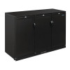 Polar G-Series 900mm Triple Solid Door Back Bar Cooler in Black 330Ltr