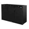 Polar G-Series 900mm Triple Solid Door Back Bar Cooler in Black 330Ltr