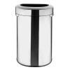 Bolero 'D' Shape Bin with Open Lid Brushed Steel 86Ltr