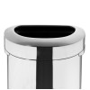 Bolero 'D' Shape Bin with Open Lid Brushed Steel 86Ltr