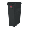 Rubbermaid Slim Jim Container with Venting Channels Black 87Ltr Rubbermaid Slim Jim Container with Venting Channels Black 87Ltr