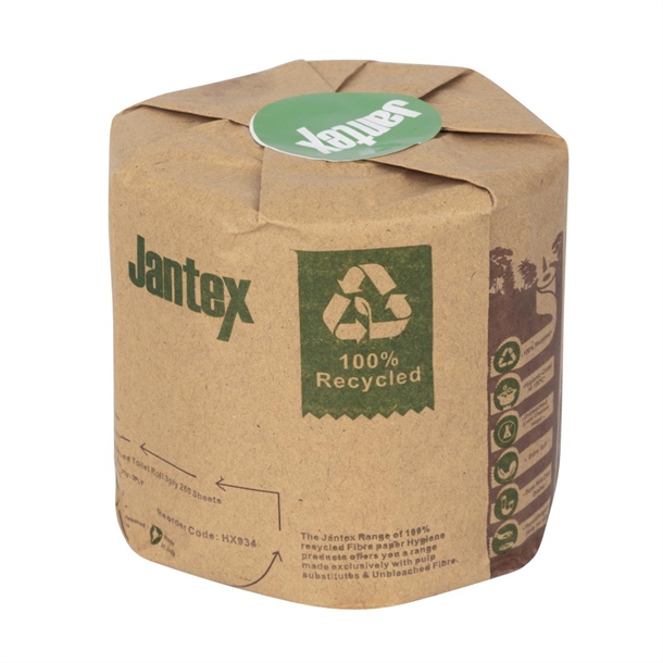 Jantex Green 100% Recycled Wrapped Toilet Roll 3ply 260 Sheets (36 Pack)