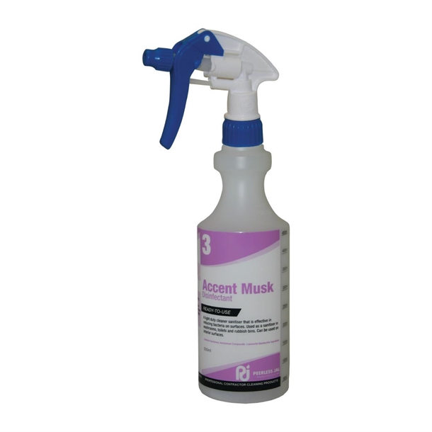 Peerless Jal 1-7 Series Accent Musk Disinfectant - 500ml Bottle and Trigger