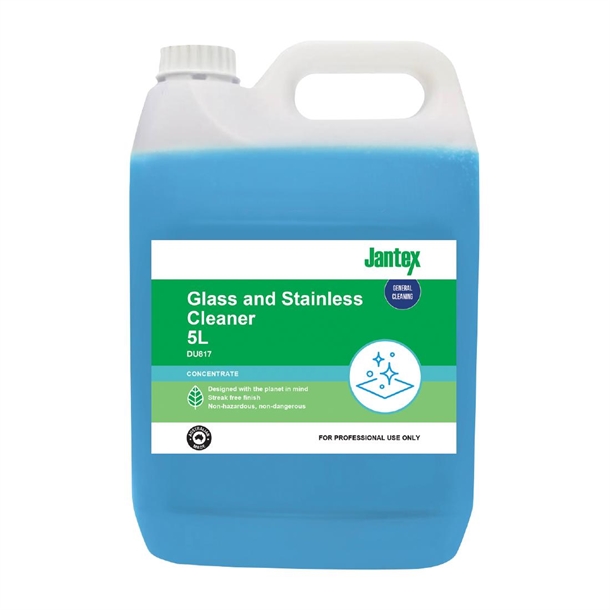 Jantex Green Glass & Stainless Cleaner Concentrate 5Ltr Jantex Green Glass & Stainless Cleaner Concentrate 5Ltr