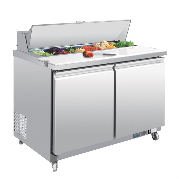 Polar U-Series Double Door Prep Counter Fridge 405Ltr Polar U-Series Double Door Prep Counter Fridge 405Ltr