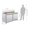 Polar U-Series Double Door Prep Counter Fridge 527Ltr