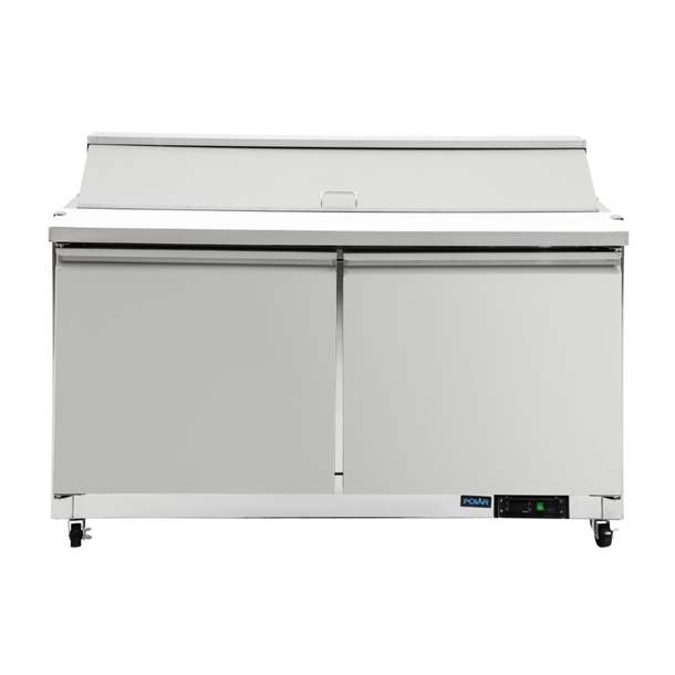 Polar U-Series Double Door Prep Counter Fridge 527Ltr