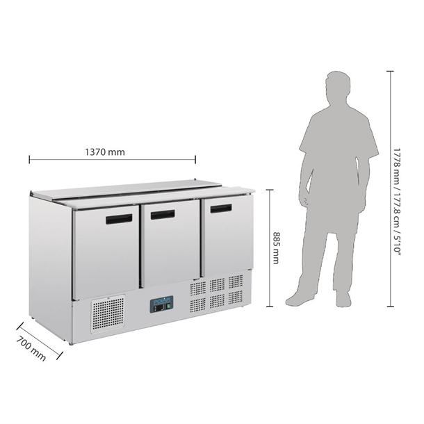 Polar G-Series Saladette Counter Fridge 368Ltr Polar G-Series Saladette Counter Fridge 368Ltr