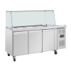Polar U-Series GN Saladette Counter with Square Sneeze Guard 3 Door Polar U-Series GN Saladette Counter with Square Sneeze Guard 3 Door