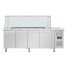 Polar U-Series GN Saladette Counter with Square Sneeze Guard 4 Door