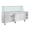Polar U-Series GN Saladette Counter with Square Sneeze Guard 4 Door