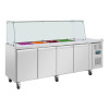 Polar U-Series GN Saladette Counter with Square Sneeze Guard 4 Door