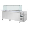 Polar U-Series GN Saladette Counter with Square Sneeze Guard 4 Door