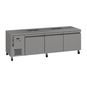 Williams Emerald Three Door Counter Fridge HE3USSBA St/St - 900Ltr (Direct)