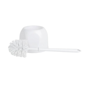 Nisbets Essentials Round White Toilet Brush & Holder