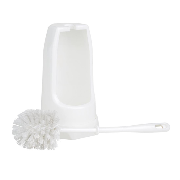 Jantex Round Toilet Brush & Holder - White Jantex Round Toilet Brush & Holder - White