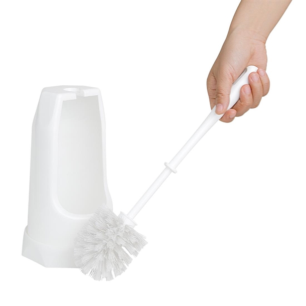 Jantex Round Toilet Brush & Holder - White Jantex Round Toilet Brush & Holder - White