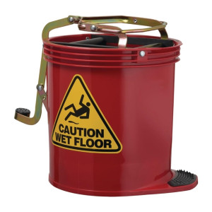 Oates Contractor Roller Wringer Bucket Red 15Ltr