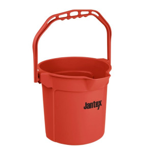 Jantex Red Graduated Bucket with Pouring Lip 10ltr Jantex Red Graduated Bucket with Pouring Lip 10ltr