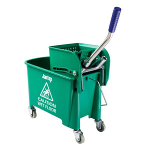 Jantex Mop Bucket & Side Wringer Green 15ltr