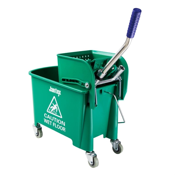 Jantex Mop Bucket & Side Wringer Green 15ltr