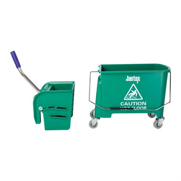 Jantex Mop Bucket & Side Wringer Green 15ltr