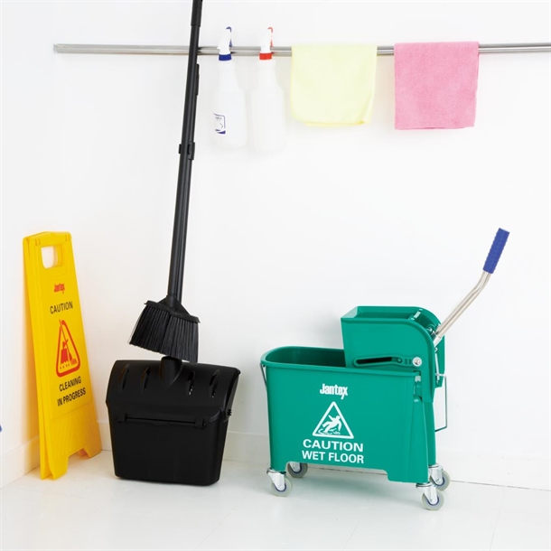 Jantex Mop Bucket & Side Wringer Green 15ltr