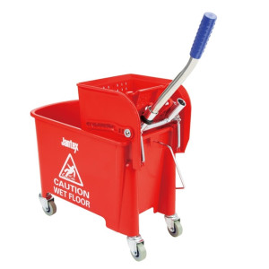 Jantex Mop Bucket & Side Wringer Red 15ltr