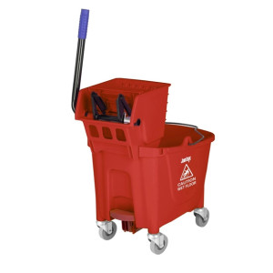 Jantex Mop Bucket with Foot Pedal release Red 25Ltr