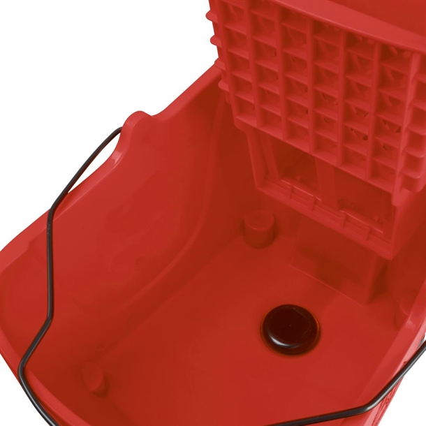 Jantex Mop Bucket with Foot Pedal release Red 25Ltr