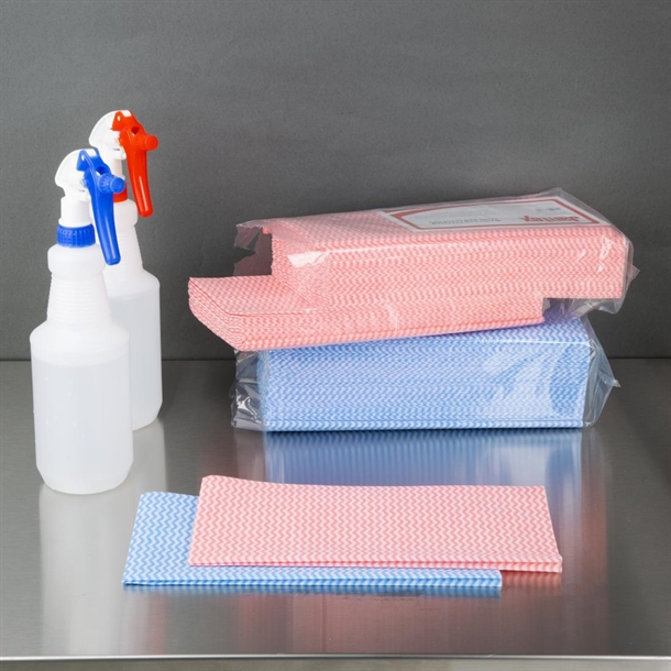 Jantex Washroom Cleaning Cloth Red (pack 50)