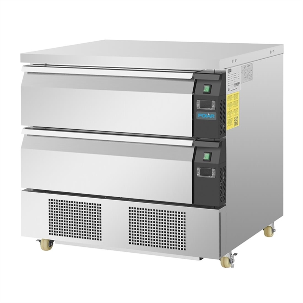 Polar U-Series Double Drawer Dual Temperature Counter Fridge Freezer 4xGN