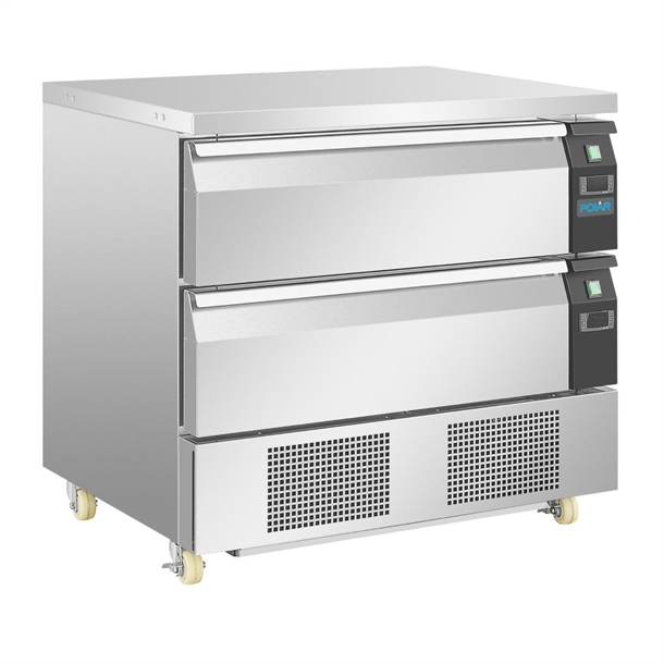 Polar U-Series Double Drawer Dual Temperature Counter Fridge Freezer 4xGN