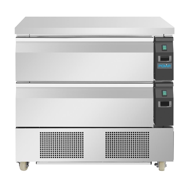Polar U-Series Double Drawer Dual Temperature Counter Fridge Freezer 4xGN