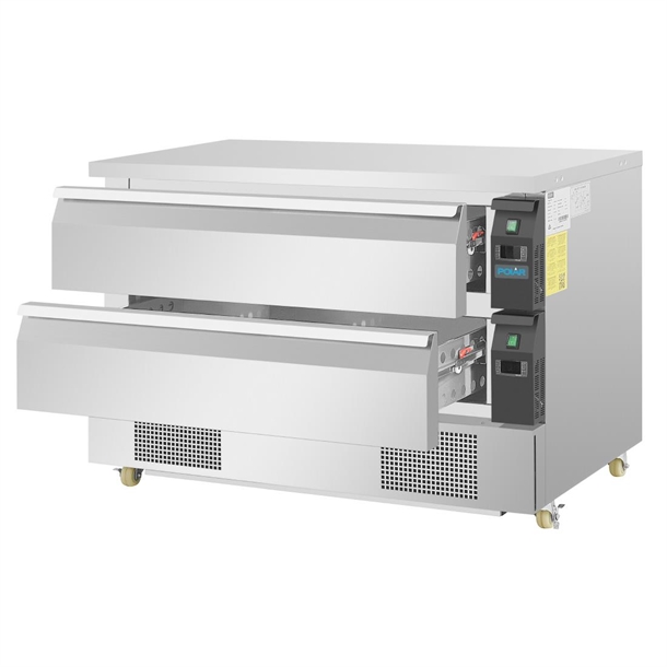 Polar U-Series Double Drawer Dual Temperature Counter Fridge Freezer 6xGN