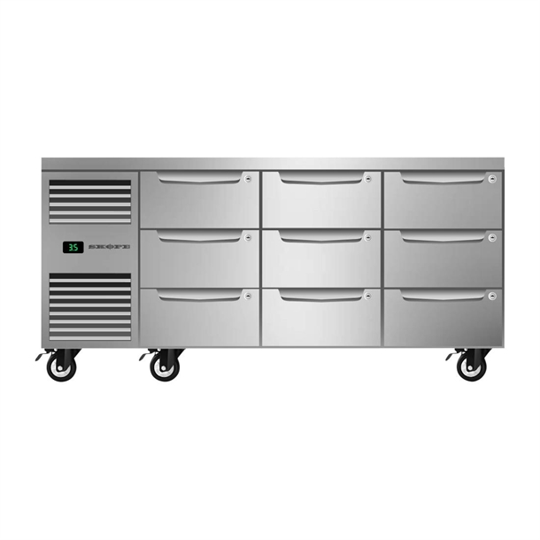 SKOPE ProSpec Nine Drawer Underbench GN 1/1 Left Hand Fridge