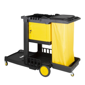 Jantex Cleaning Trolley Black with Lockable Cabinet