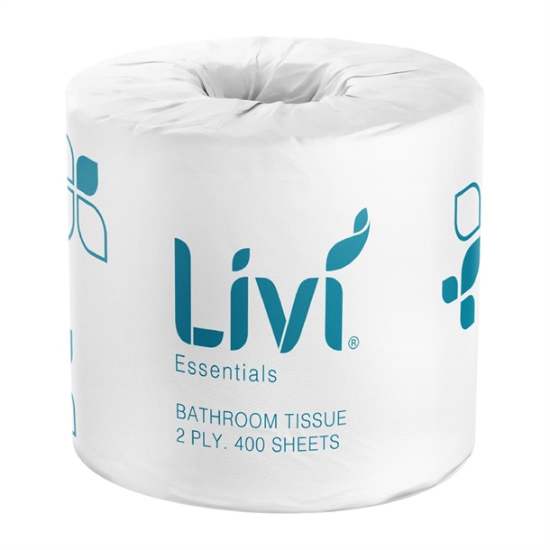 Livi Essentials Toilet Tissue 2 Ply 400 Sheets (Pack 48) Livi Essentials Toilet Tissue 2 Ply 400 Sheets (Pack 48)